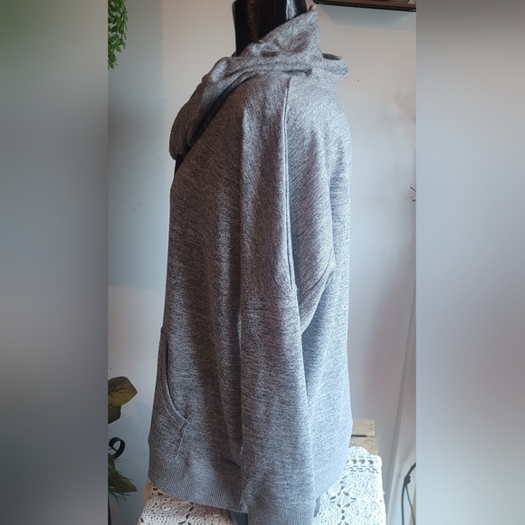 Hyba Grey Heathered Cowl Turtleneck Sweatshirt XL - Picture 4 of 7